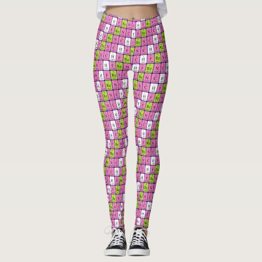 Französische periodische Tabelle patriotische Legg Leggings (Vorderseite)
