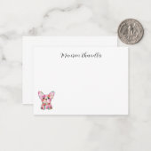 Französische, personalisierte, französische Bulldo Mitteilungskarte (Vorderseite/Rückseite Beispiel)