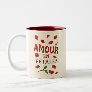 Französische Petal‑Rose Minimalistische Tasse