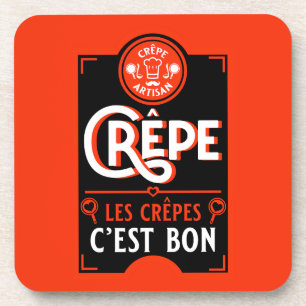 Französische Pfannkuchen Getränkeuntersetzer