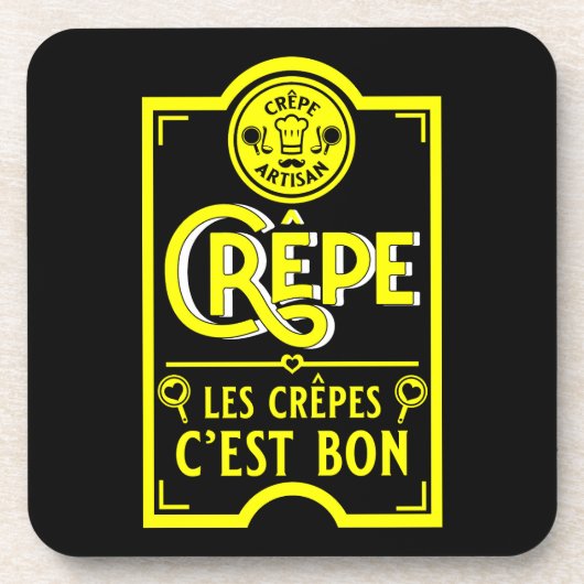 Französische Pfannkuchen Getränkeuntersetzer (Vorderseite)