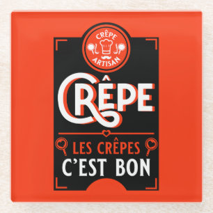 Französische Pfannkuchen Glasuntersetzer