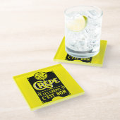 Französische Pfannkuchen Glasuntersetzer (Schrägansicht)