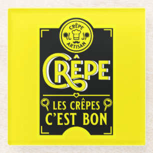 Französische Pfannkuchen Glasuntersetzer