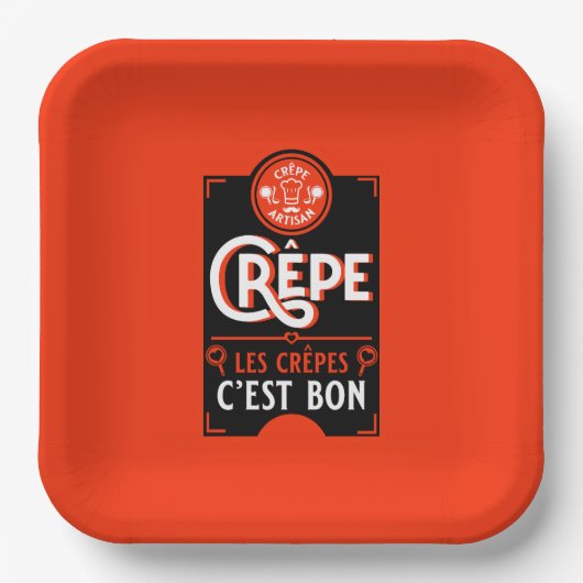 Französische Pfannkuchen Pappteller (Vorderseite)