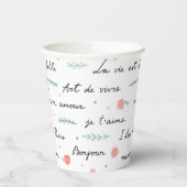 Französische Phrasen Party Cups Pappbecher (Links)