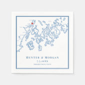 Französische Point Stockton Maine Elegant Wedding Serviette (Vorderseite)