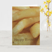 Französische Pommes Frites/Chips Happy Birthday Ca Karte (Gelbe Blume)
