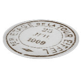 Französische Postale Postmark Eiffelturm Vintag Schneidebrett (Ecke)