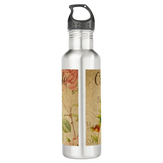 Französische Postkarte Edelstahlflasche (Rückseite)