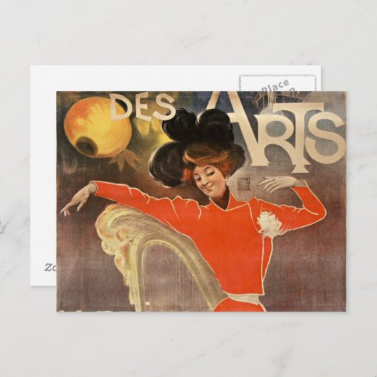 französische Postkarte im Retrostil "cabaret des a (Vorne/Hinten)