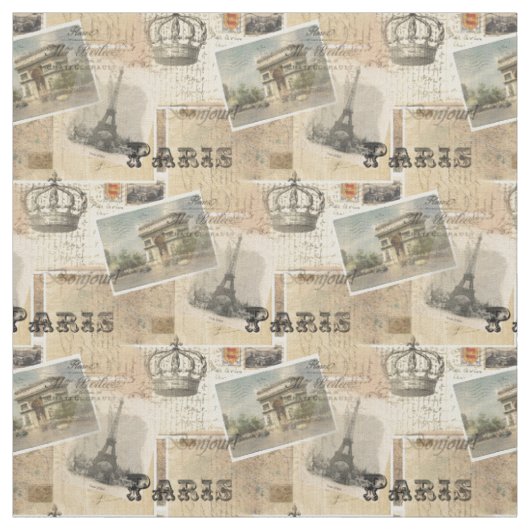Französische Postkarte Paris Stoff (Muster)