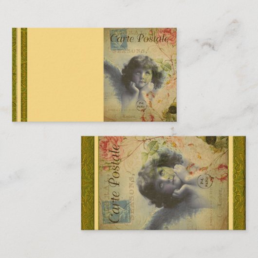 Französische Postkarte Visitenkarte (Vorne/Hinten)