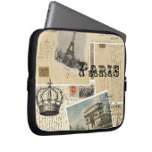 Französische Postkarten-Collagen-Laptop-Hülse Laptopschutzhülle (Vorne Rechts)