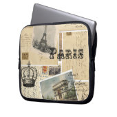 Französische Postkarten-Collagen-Laptop-Hülse Laptopschutzhülle (Vorderseite Links)