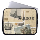 Französische Postkarten-Collagen-Laptop-Hülse Laptopschutzhülle (Vorderseite)