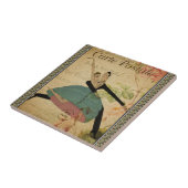 Französische Postkarten-Keramik Fliese (Seite)