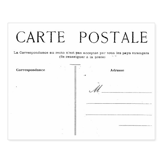 Französische Postkarten Postale Blank Template Cra Gummistempel (Prägung)