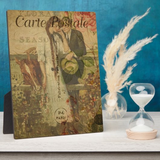 Französische Postkartenebene Fotoplatte (Seite)