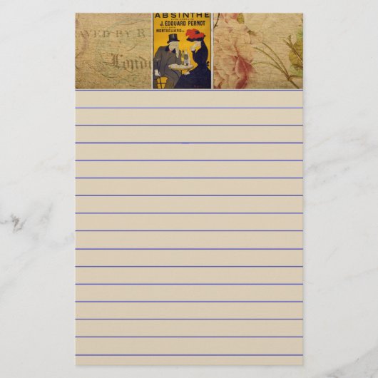 Französische Postkartenlandschaft Briefpapier (Vorderseite)