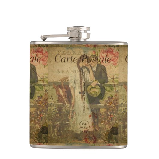 Französische Postkartenmaske Flachmann (Vorderseite)