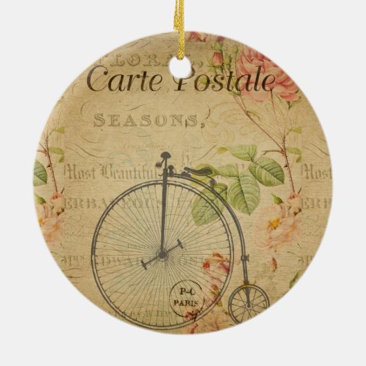 Französische Postkartenmauer Keramik Ornament (Hinten)