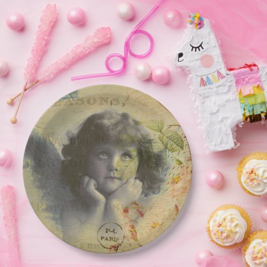 Französische Postkartenpapierplatte Pappteller (Party)