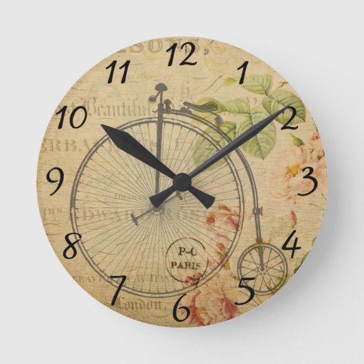 Französische Postkartenuhr Runde Wanduhr (Vorderseite)