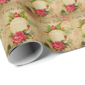 Französische Postkartenverpackungspapier Geschenkpapier (Rolleneckpunkt)