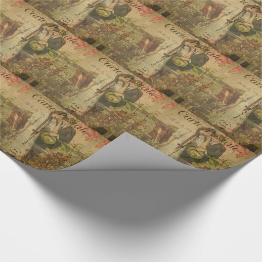 Französische Postkartenverpackungspapier Geschenkpapier (Ecke)