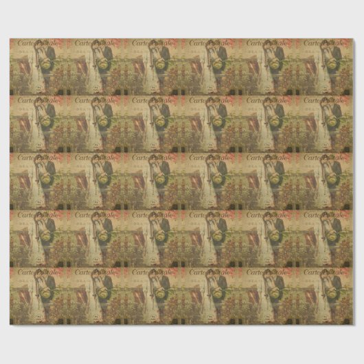 Französische Postkartenverpackungspapier Geschenkpapier (Flach)