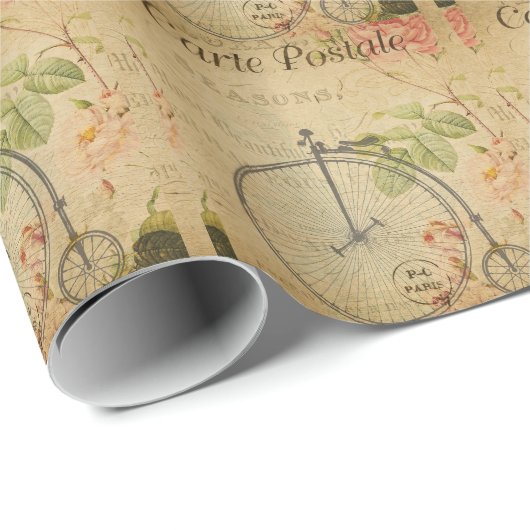 Französische Postkartenverpackungspapier Geschenkpapier (Rolleneckpunkt)