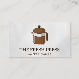 Französische Presse Coffee Visitenkarte