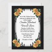 Französische Quarter Goth 4 Corner Gelbe Rose Hoch Einladung (Vorderseite)