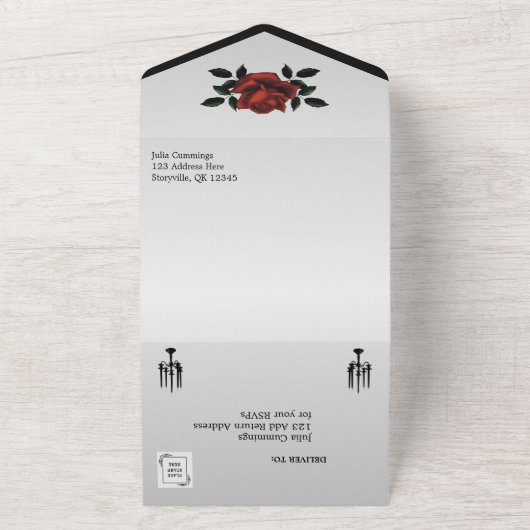 Französische Quarter Gothic Silver Wedding Einladu All In One Einladung (Außenbereich)