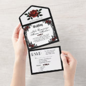 Französische Quarter Gothic UAWG Tri Fold Wedding All In One Einladung (Abreißen)