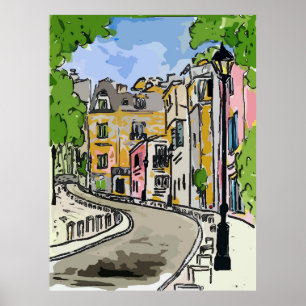 Französische Quarterstraße Poster