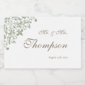 Französische Regency Green Lilie Gastgeschenk Hoch Schaumweinetikett (Einzelnes Label)