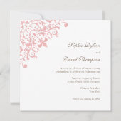Französische Regency Pink Lilie Pattern Square Einladung (Vorderseite)