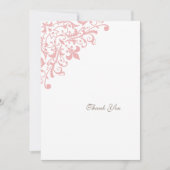 Französische Regency Pink Lilie Pattern Wedding Dankeskarte (Vorderseite)