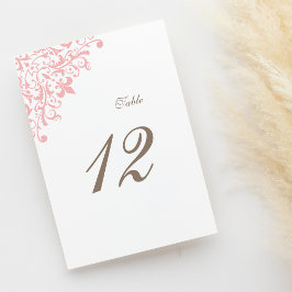 Französische Regency Pink Lilie Pattern Wedding Tischnummer