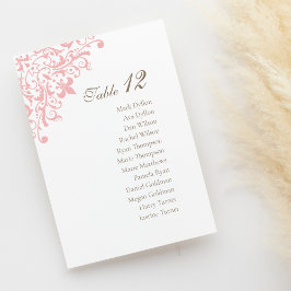 Französische Regency Pink Lilie Pattern Wedding Tischnummer