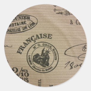 Französische Reisestempel Runder Aufkleber