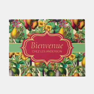 Französische Retro Floral Bienvenue Doormat Fußmatte