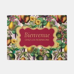 Französische Retro Floral Bienvenue Fußmatte