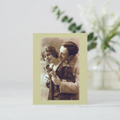 Französische Retro Romantische Postkarte (Stehend Vorderseite)