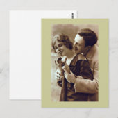 Französische Retro Romantische Postkarte (Vorne/Hinten)