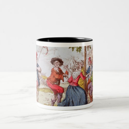 Französische Revolutionäre, die das carmagnole Zweifarbige Tasse (Mittel)