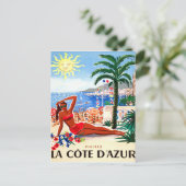 Französische Riviera, Bikini Girl am Strand, Frank Postkarte (Stehend Vorderseite)