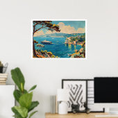 Französische Riviera, Frankreich Art Deco Poster (Heimbüro)